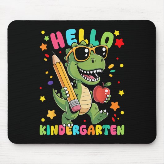 Hello Kindergarten Dinosaur First Day Back To Scho マウスパッド (正面)