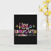 Hello Kindergarten First Day Back To School Tie Dy カード (黄色い花)