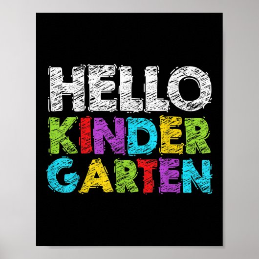 Hello Kindergarten Funny Back To School Student &a ポスター (正面)