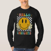 Hello Kindergarten Goodbye Pre k Graduation Groovy Tシャツ (正面)