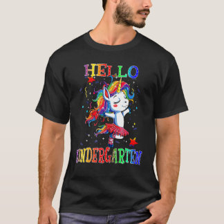 Hello Kindergarten Student Back To Shcool Unicorn  Tシャツ