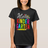 Hello Kindergarten Teacher Student Back To School  Tシャツ (正面)