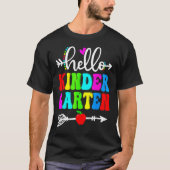 Hello Kindergarten Teacher Student Team Happy Back Tシャツ (正面)
