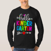 Hello Kindergarten Teacher Student Team Happy Back Tシャツ (正面)