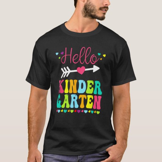 Hello Kindergarten Team Kinder Back To School Teac Tシャツ (正面)
