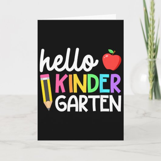 Hello Kindergarten Team Kinder Byck To School Teac カード (正面)