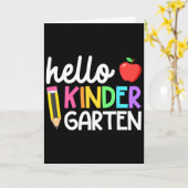 Hello Kindergarten Team Kinder Byck To School Teac カード (黄色い花)