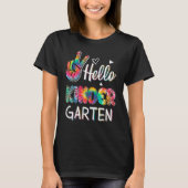 Hello Kindergarten Tie Dye Leopard Graphic Back To Tシャツ (正面)