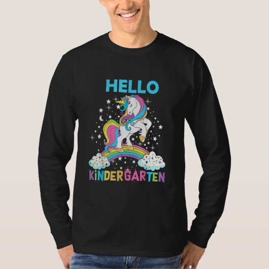 Hello Kindergarten Unicorn Here I Come Kindergarte Tシャツ (正面)