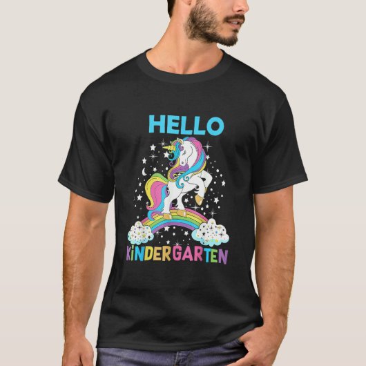 Hello Kindergarten Unicorn Here I Come Kindergarte Tシャツ (正面)