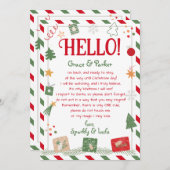 Hello Letter from Your Christmas小妖精や小人 招待状 (正面/裏面)