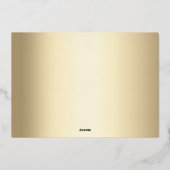 Hello Little Oneスクリプトエレガントフォト誕生 箔シーズンカード (裏面)