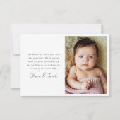 Hello Little Oneスクリプト誕生ベビー サンキューカード (裏面)