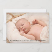 Hello Little One 2ベビー写真コラージュ誕生統計 案内状 (裏面)