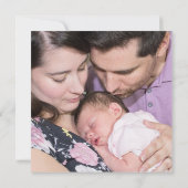 Hello Little One 2 Photo Name Date Baby Girl 案内状 (裏面)