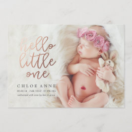 HELLO LITTLE ONE Birth Announcement //金ゴールド 案内状