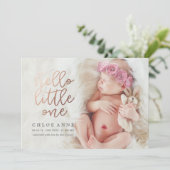 HELLO LITTLE ONE Birth Announcement //金ゴールド 案内状 (スタンド正面)