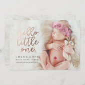 HELLO LITTLE ONE Birth Announcement //金ゴールド 案内状 (正面/裏面)