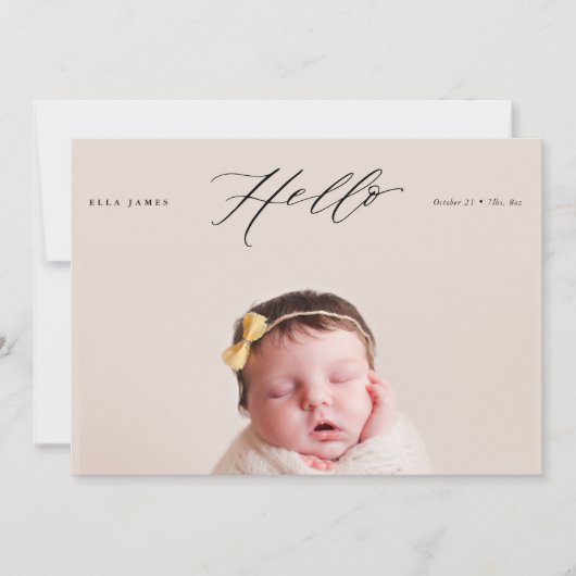HELLO LITTLE ONE Birth Announcement //黒 案内状 (正面)