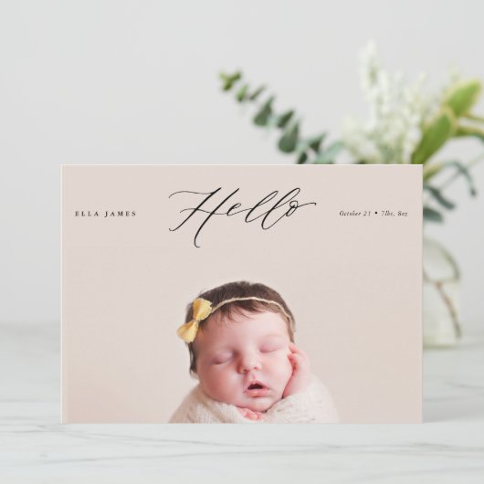 HELLO LITTLE ONE Birth Announcement //黒 案内状 (スタンド正面)
