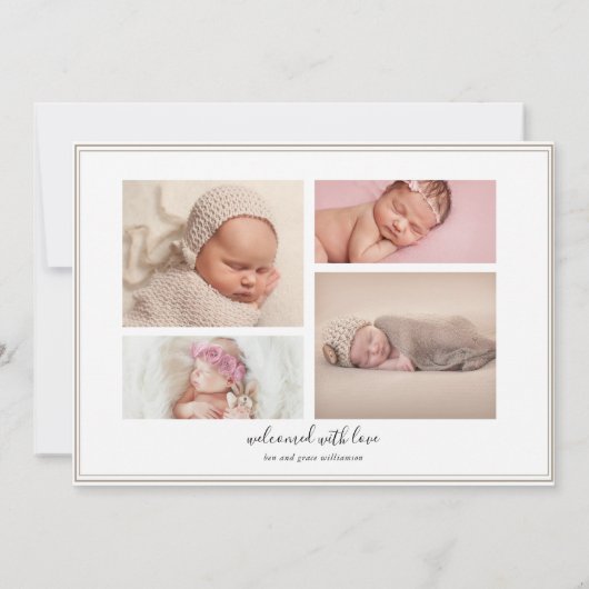 HELLO LITTLE ONE Birth Announcement //黒 案内状 (裏面)