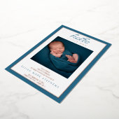 Hello Little Two写真ベビー誕生のお知らせ 箔招待状 (回転した状態)