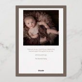 Hello Little Two写真ベビー誕生のお知らせ 箔招待状 (裏面)