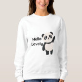 Hello Lovely – Cute Panda T-Shirt Design | Kawaii スウェットシャツ (正面)