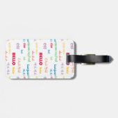 Hello Many Languagesカラフルタイポグラフィ ラゲッジタグ (裏面横)