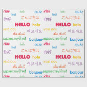 Hello Many Languagesカラフルタイポグラフィ ラッピングペーパー (フラット)