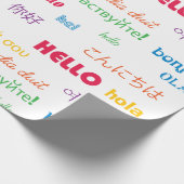 Hello Many Languagesカラフルタイポグラフィ ラッピングペーパー (角)