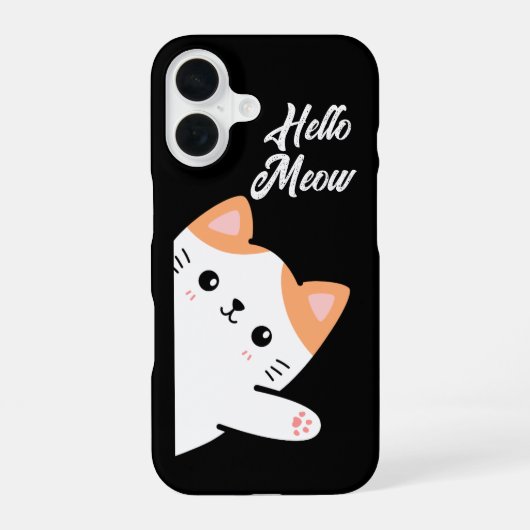 Hello Meow Cat iPhone 16ケース (裏面)
