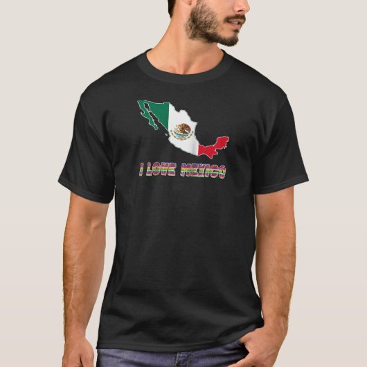 Hello Mexico I Love Mexico Map Flag Proud Mexican  Tシャツ (正面)