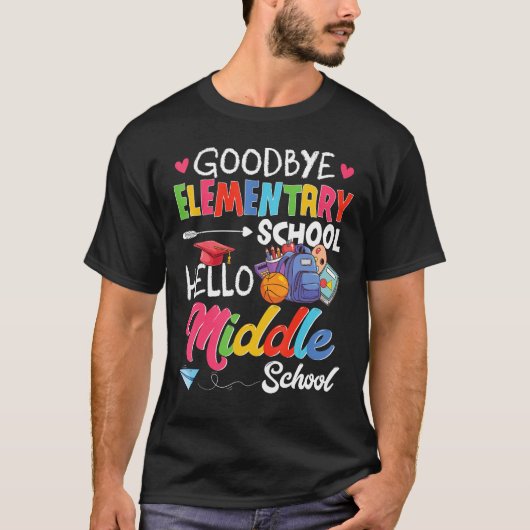Hello Middle School Graduation Elementary School Tシャツ (正面)