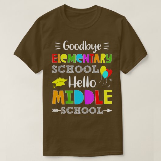 Hello Middle School Graduation Grads Elementary Sc Tシャツ (デザイン正面)