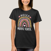 Hello Middle School Rainbow Teachers Back To Schoo Tシャツ (正面)