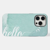 Hello Mint Linen パターン iPhone 6 Plus iPhoneケース (裏面横)