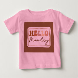 hello mondayToddlerピンク ベビーTシャツ