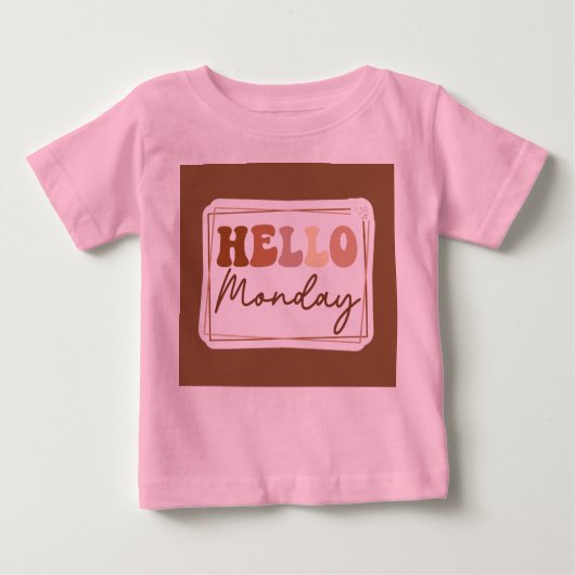 hello mondayToddlerピンク ベビーTシャツ (正面)