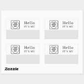 Hello My Name Is | オリジナルロゴ モダンデザイン 長方形シール (シート)