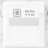 Hello My Name Is | オリジナルロゴ モダンデザイン 長方形シール (バッグ)