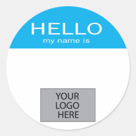 Hello My Name Is – ロゴ付カスタムき ラウンドシール