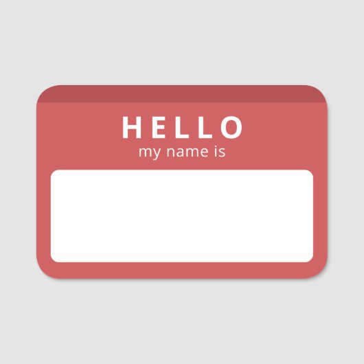 Hello My Name Is | 再利用可能なコンベンションアイスブレーカー 名札 (正面)