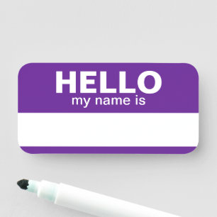 Hello my name is - 紫色 - 社員用ホワイトボード 名札