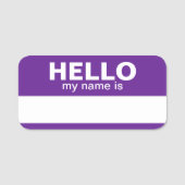Hello my name is - 紫色 - 社員用ホワイトボード 名札 (正面)