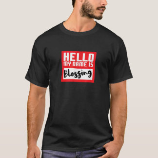Hello My Name is Blessing in Disguise Funny Hallow Tシャツ