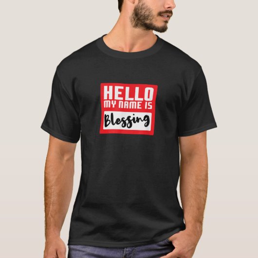 Hello My Name is Blessing in Disguise Funny Hallow Tシャツ (正面)