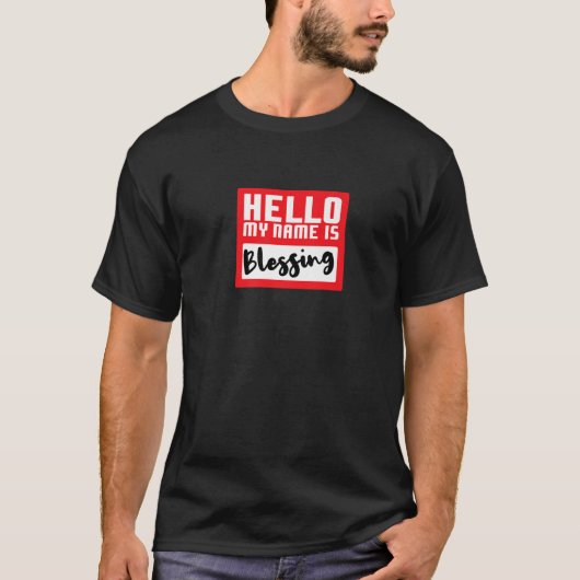 Hello My Name is Blessing in Disguise Funny Hallow Tシャツ (正面)