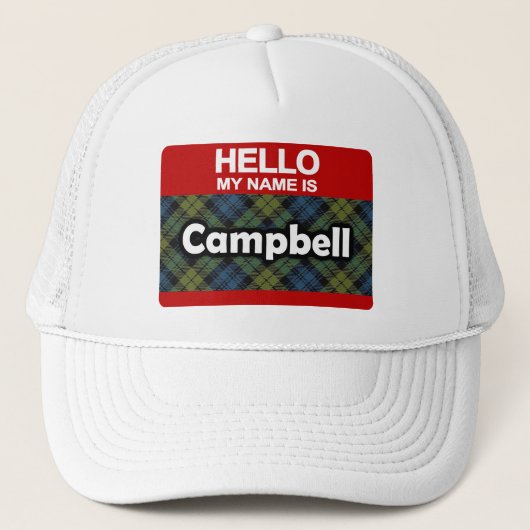 Hello My Name is Campbell Scotishタータンチェック キャップ (正面)