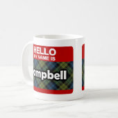 Hello My Name is Campbell Scotishタータンチェック コーヒーマグカップ (正面左)